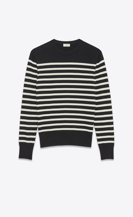 MARINÈRE Sailor Sweater in Black and Ivory Cashmere
